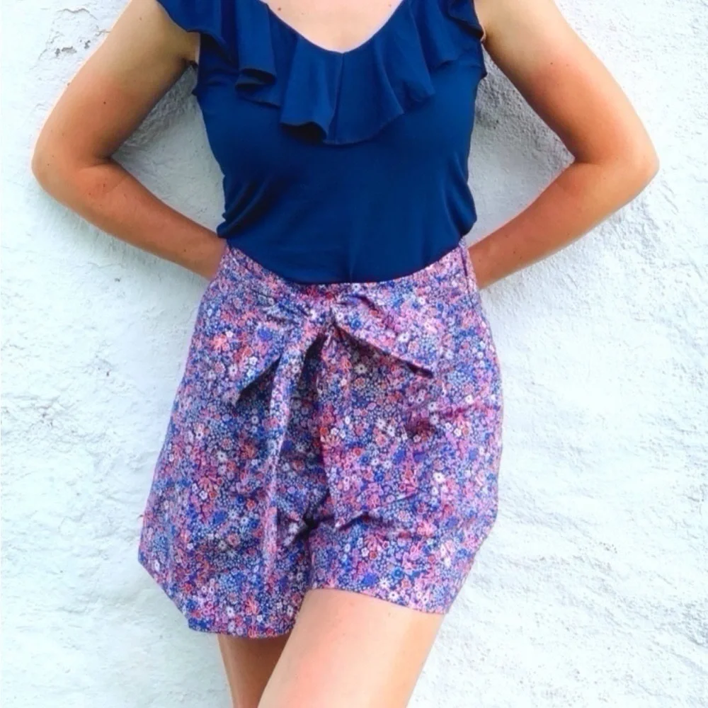 NEW J.Crew Women’s Tie Waist Short in Liberty Tana Lawn Print - Picture 6 of 10